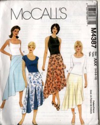 4387 MCCALLS CONTOUR GODET FLARE ANGLE SKIRT LENGTHS PATTERN 8-18